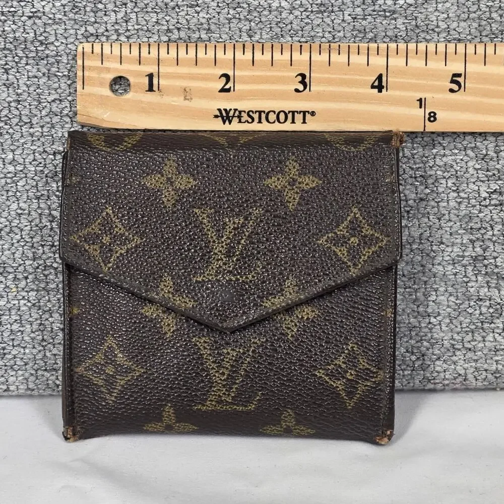LOUIS VUITTON VINTAGE MONOGRAM CANVAS SNAP WALLET – BROWN – EDGE/INTERIOR WEAR